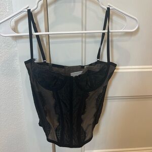 Urban Outfitters Modern Love Corset Top in Black